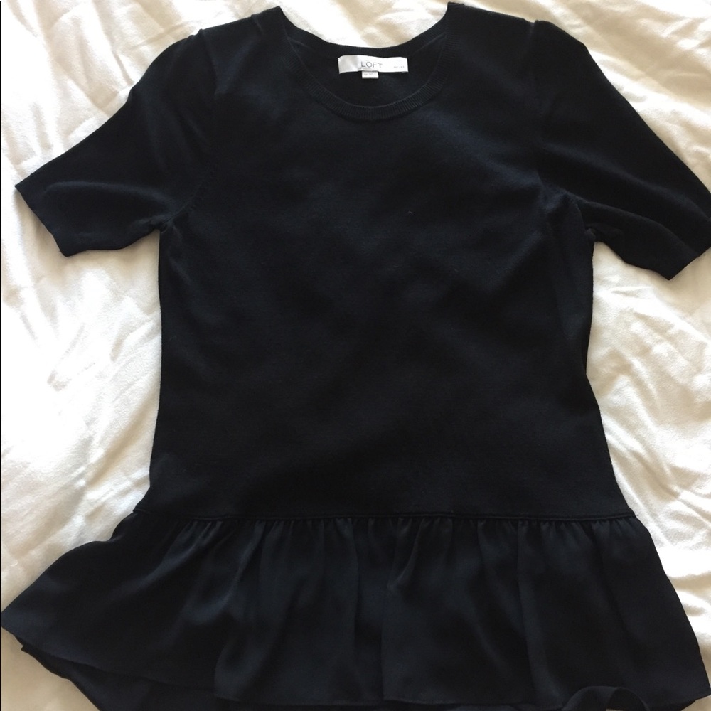 Ann Taylor Ruffle Trim Shirt